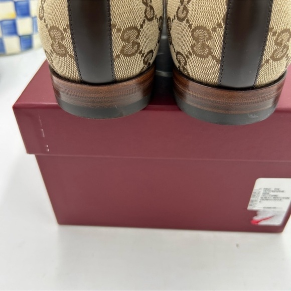 Men’s Gucci, Jordan horse bit canvas loafer size 8, fits nine US maiden in Italy main image 5